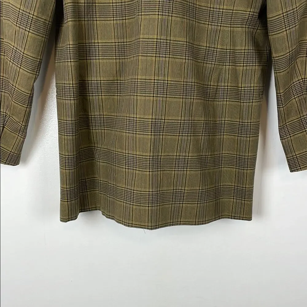 Banana Republic Safari And Travel Plaid Green Purple Career Womens 4 Blazer NWT
